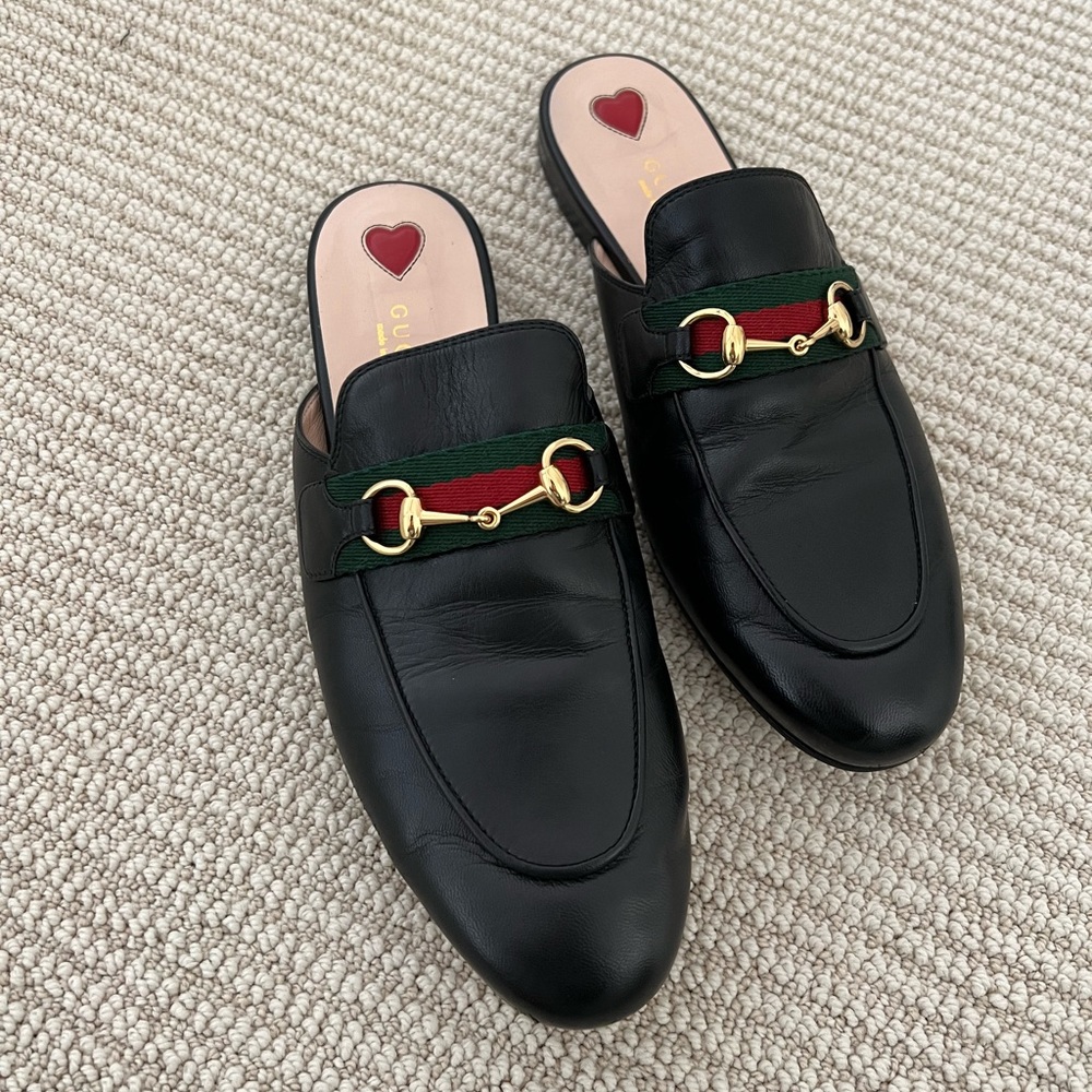 Gucci Princetown leather loafer mules